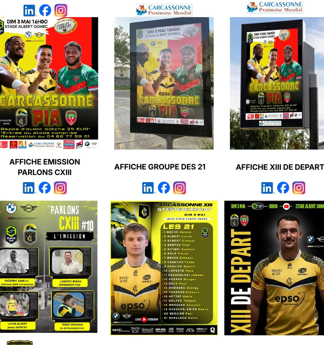 Affiche réseaux sociaux, 8 affiches abribus, 15 panneaux numériques