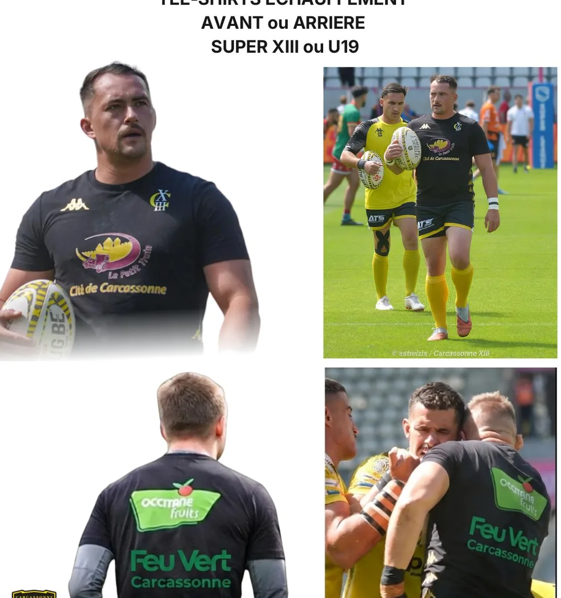 Pack Rayonnement — Tee-shirts d'échauffement Super XIII ou U19, avant ou arrière